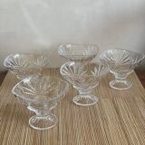 5 ice cream cups, Arques crystal fruits