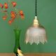 Vintage amber glass tulip pendant light