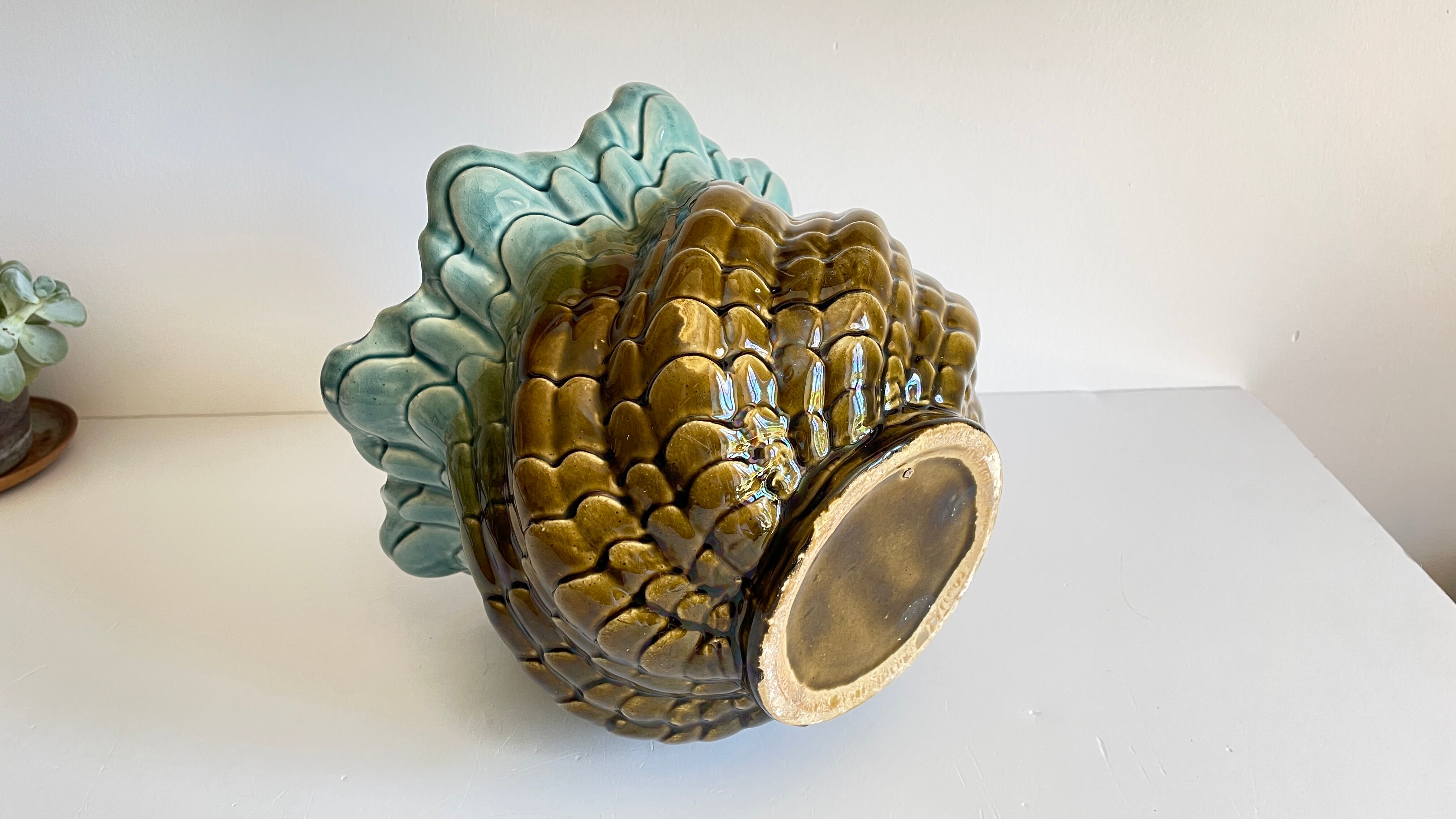 Pot cover slurry in ceramic enamelled vintage