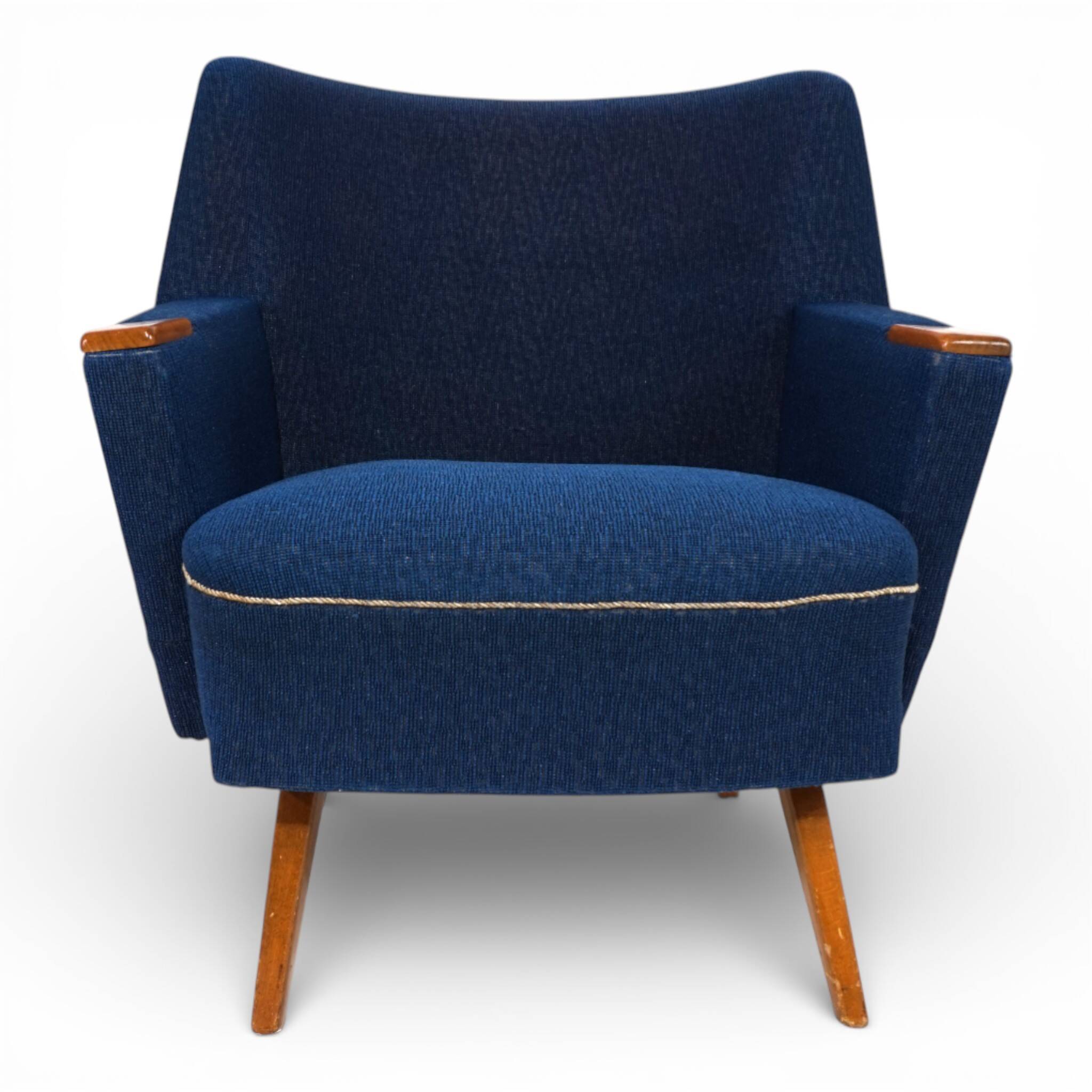 Blue cocktail chair MCM, 1950