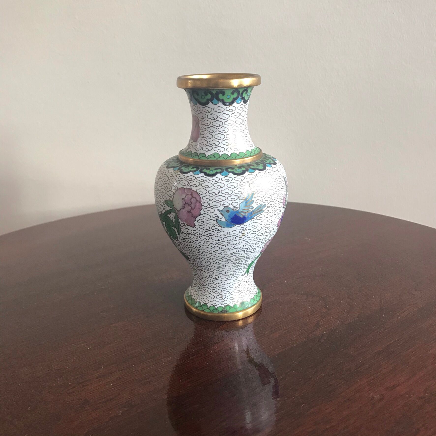 Vase chinois émaux cloisonnés