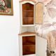Corner unit in 2 parts, grey/beige and cane work.