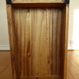 Chest of drawers vintage wood and rattan blond 4 drawers ca 1970