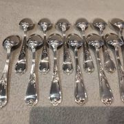 12 silver-plated dessert spoons, Ercuis silversmith, Louis XV 29