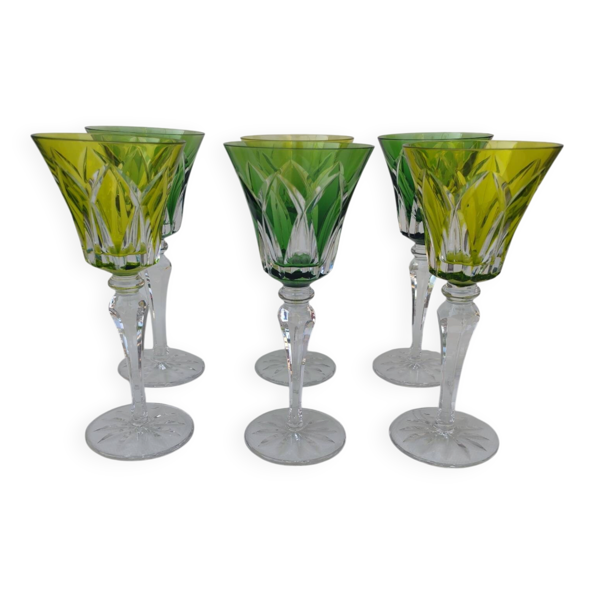 6 large crystal glasses from Saint Louis, Camargue model.