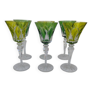 6 grands verres en cristal - saint