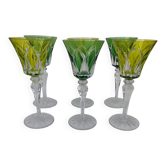 6 grands verres en cristal de saint louis, modèle Camargue.