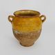 Glazed yellow confit pot, south west of France. Storage jar. Pyrenees 19th century