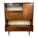 Vintage wooden cabinet with display case / bar section