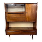 Vintage wooden cabinet with display case / bar section