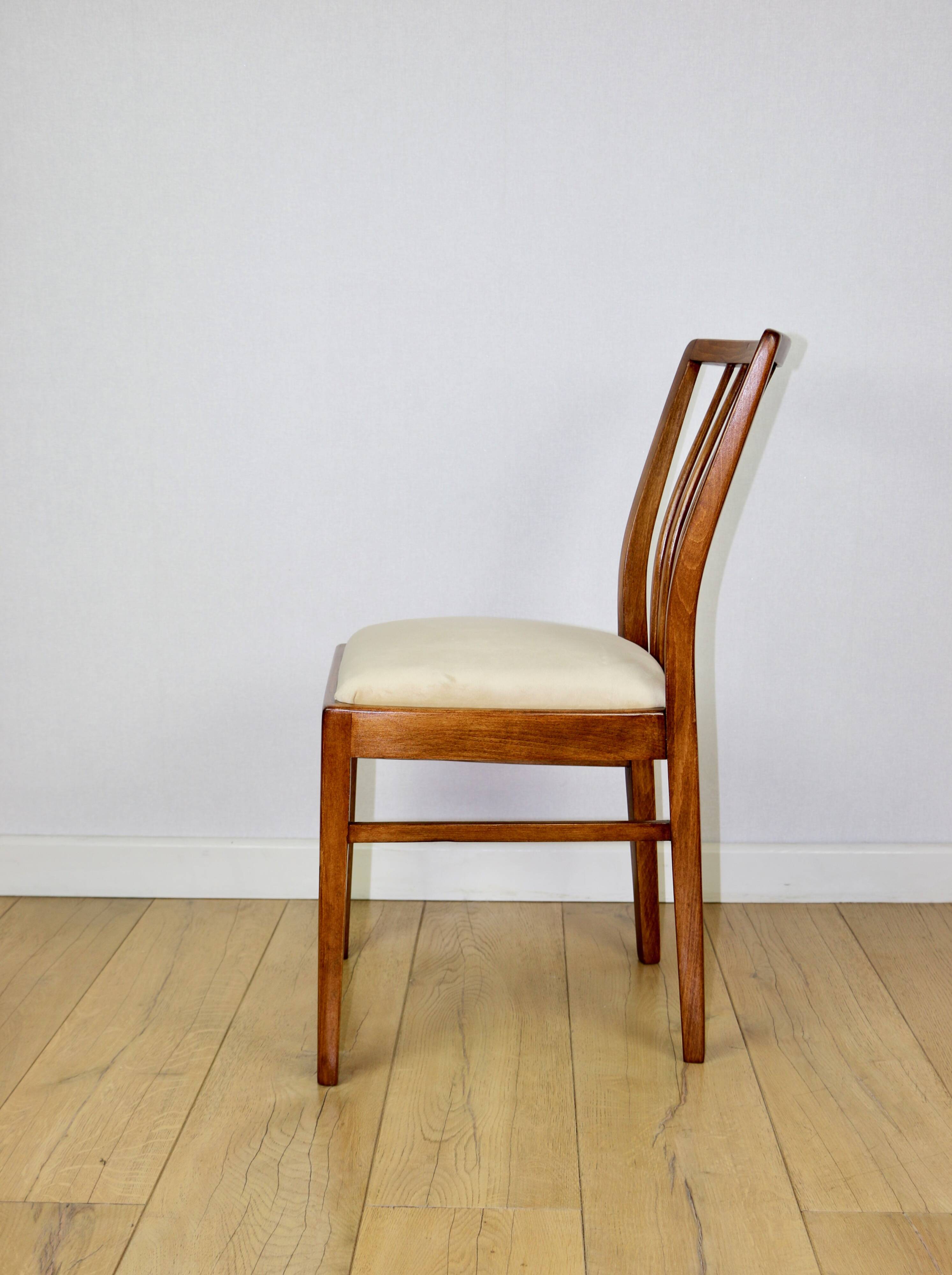 Vintage chairs beige velvet - set of 4