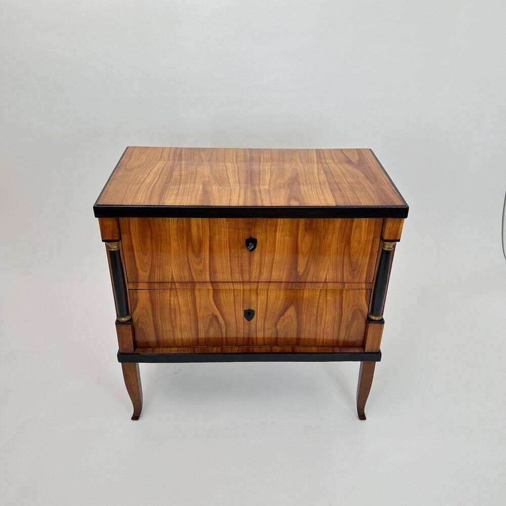 Biedermeier Chest of Drawers in Ebonized & Gilded Cherry Wood, Franconia, 1820s