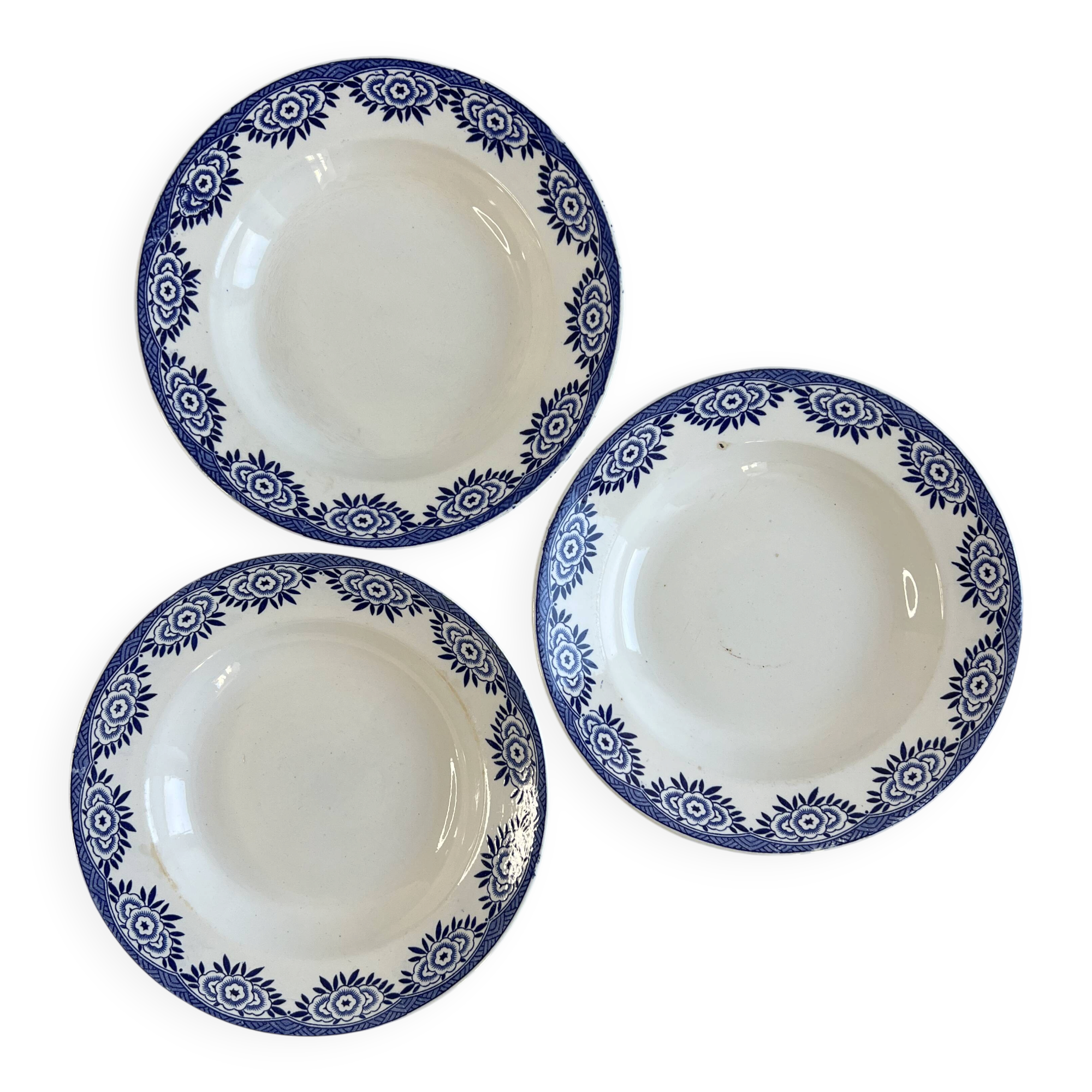 Set of 3 deep plates Sarreguemines Capri