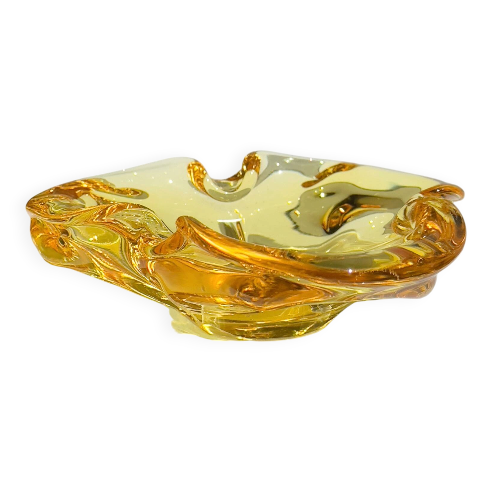Mid-Century Modern Murano Ashtray in yellow, 1960s