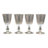 4 anciens verres a vin en cristal taillé baccarat ? saint louis ?