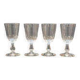 4 anciens verres a vin en cristal taillé baccarat ? saint louis ?