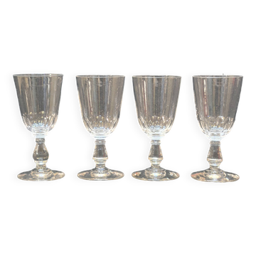 4 antique baccarat cut crystal wine glasses? saint louis?