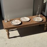 Petrified wood vide poche, circular dish or plate in light beige D25.