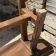 Solid oak farmhouse bench 140cm for rustic farmhouse table 1950
