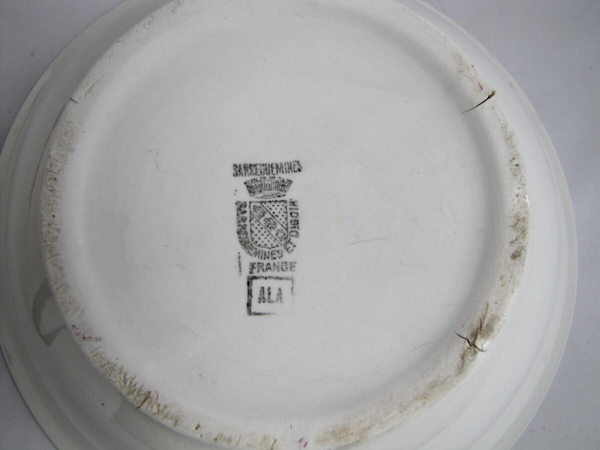 Saladier décor ala in earthenware of Sarreguemines - Digoin