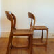 Paire de chaises cannées traîneau Baumann