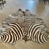 Vintage carpet zebra print cowhide