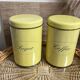 Vintage-Lot de 2 boîtes métalliques café/sucre jaunes