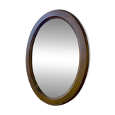 Oval wooden mirror