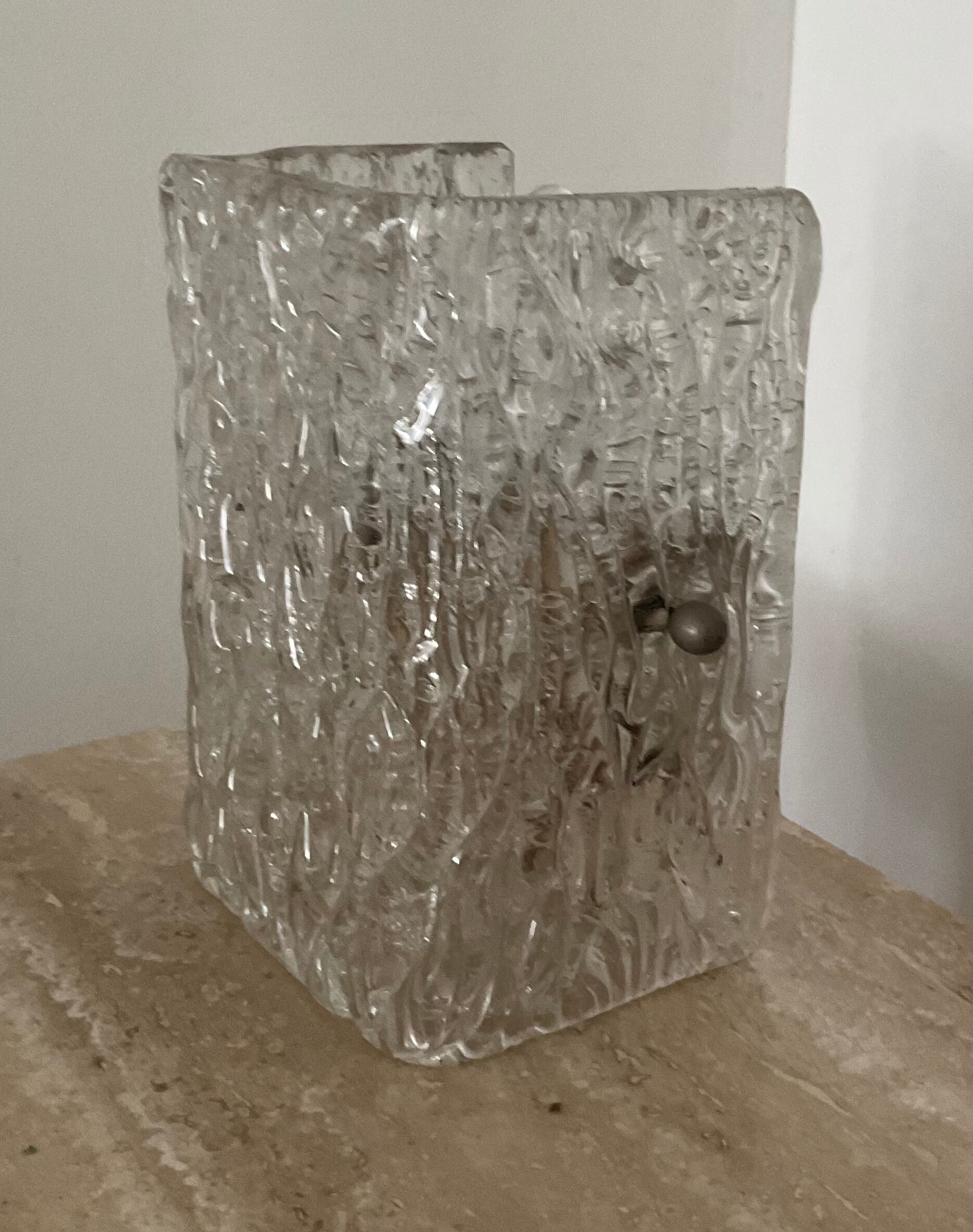 Vintage wall lamp molded glass 70s