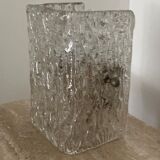 Vintage wall lamp molded glass 70s