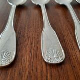 Set of 6 small silver metal spoons