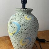 Terracotta lamp base with graphic decor