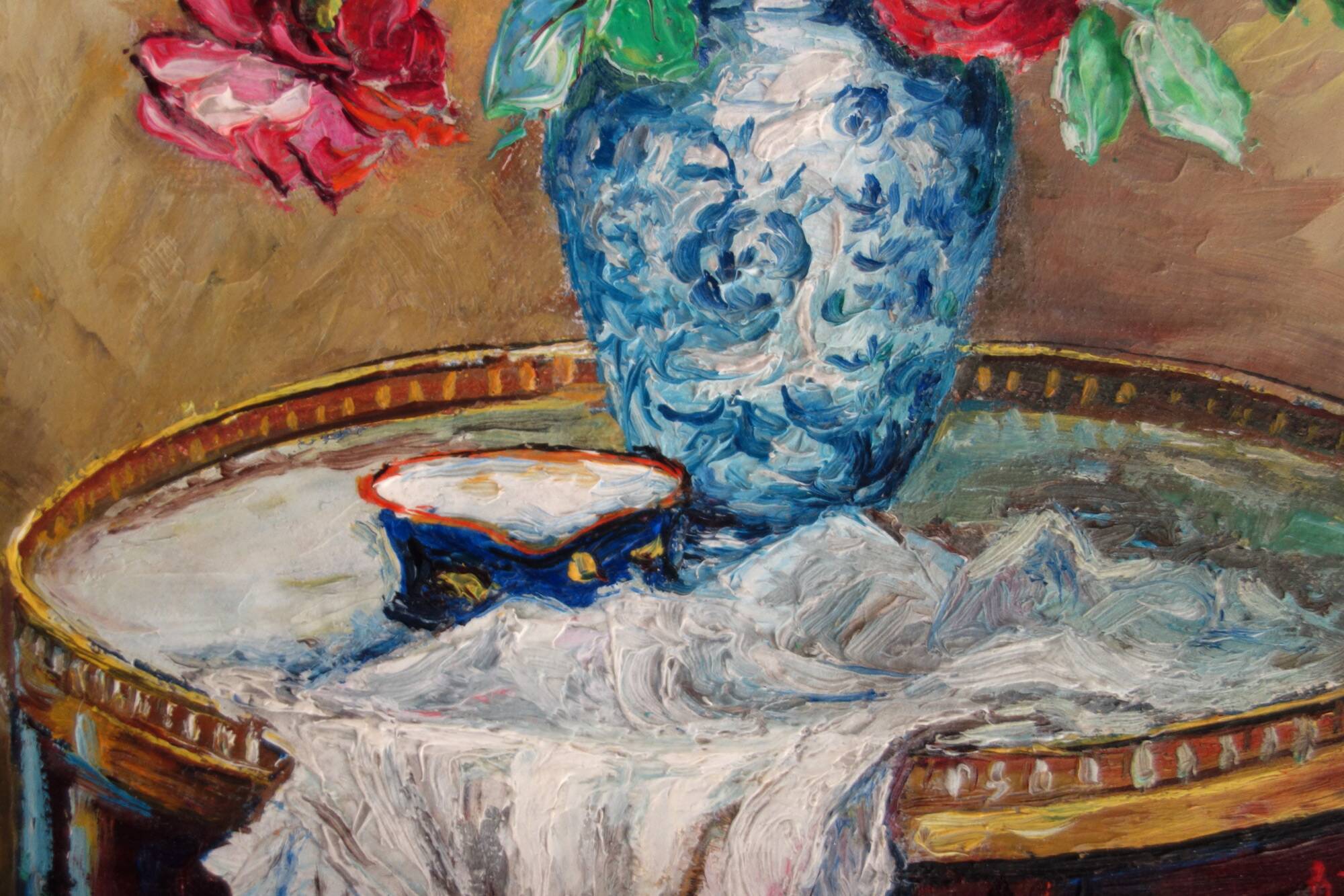 2 still lifes of flowers Alphonsive Bouquet, 1940s/1950s