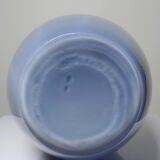 Vintage pear-shaped vase in smoked glass, lined with opaline, Murano bubble glass.