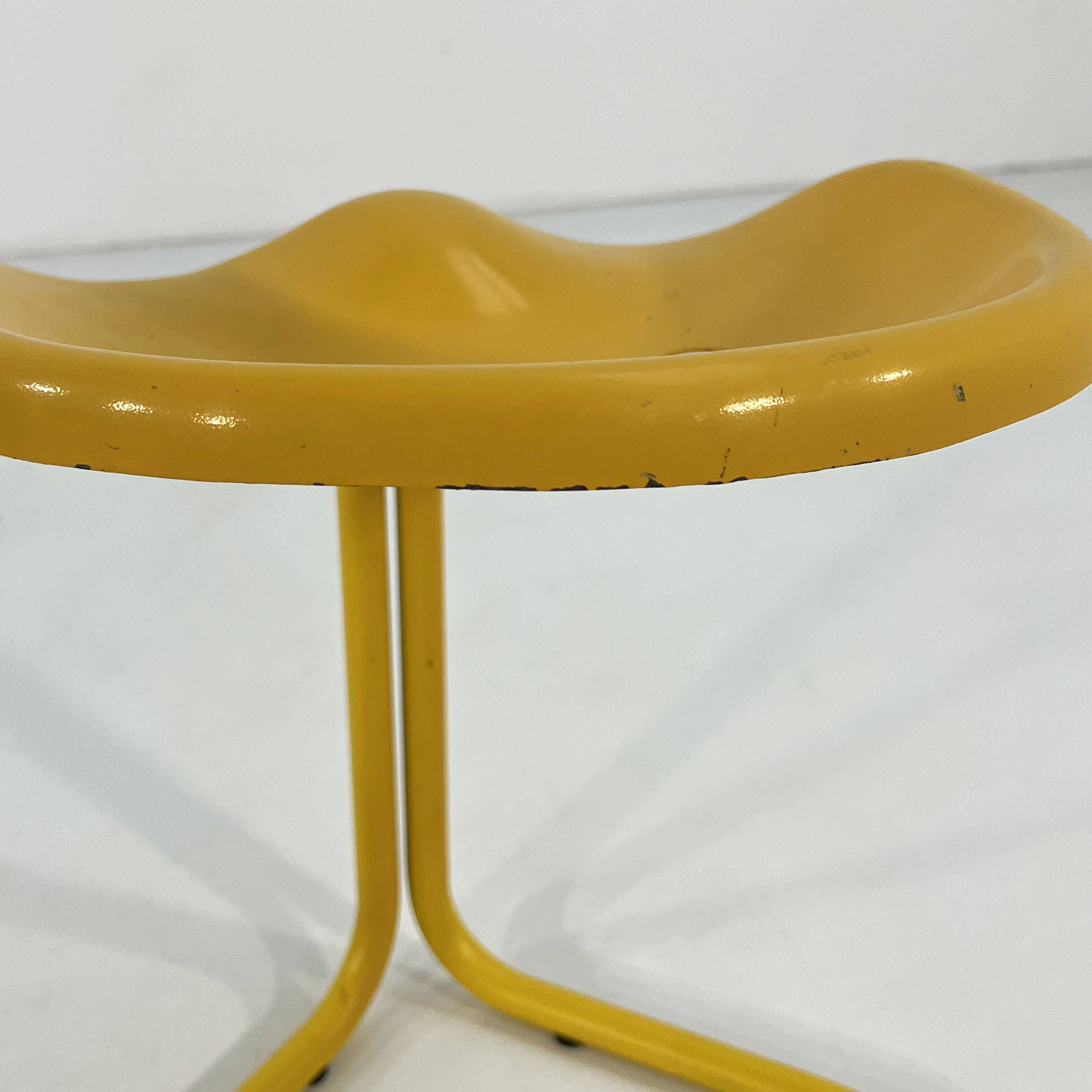 Yellow Tractor Stool by Rodney Kinsman for Bieffeplast, 1970