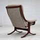 1970s, Norwegian design armchair, blend wool fabric, bent wood.