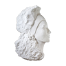 Young woman's head in plaster