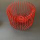 Coupe à fruit design metal rouge