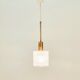 Mid-Century Scandinavian Brass & Crystal Glass Ceiling Lamp by C. Fagerlund