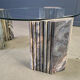 Vintage Italian marble and glass coffee table, 1970s