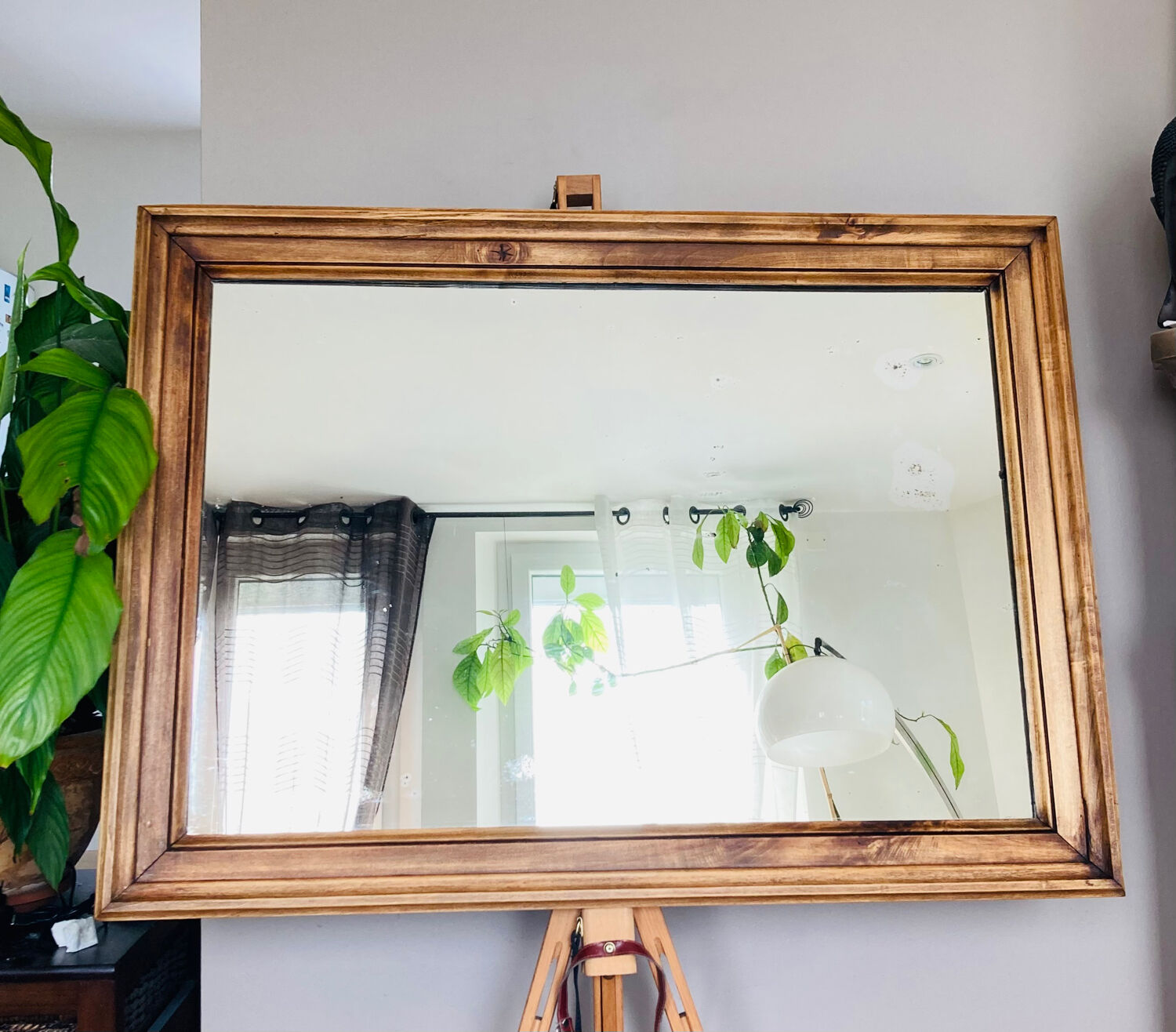 Large 19th century wall mirror in solid wood (available)