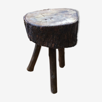 Brutalist log stool