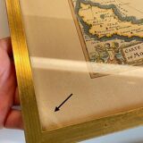 Carte marine océan atlantique vintage, encadrée