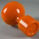 1970s Italian Space-Age Orange Glass Mushroom Vase
