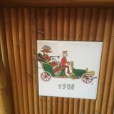 Bamboo Rattan bar set and its 2 stools