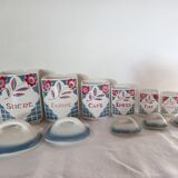 Series of 6 Sarreguemines spice jars