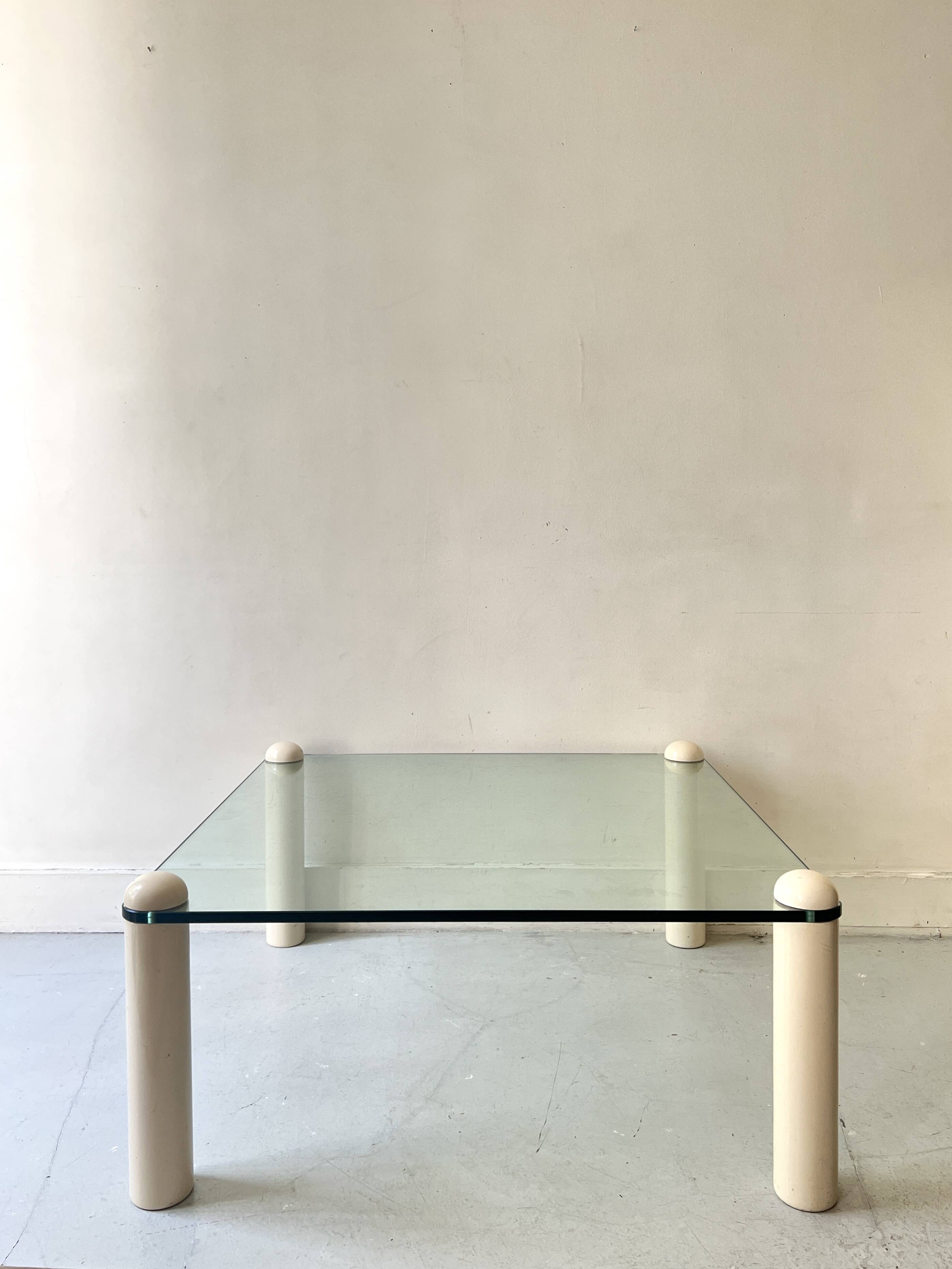 thick glass coffee table, Roche Bobois design 1970