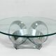 Knut Hesterberg. Table basse Space Age de Knut Hesterberg pour Ronald Schmitt, aluminium diamant, années 1970, Allemagne.