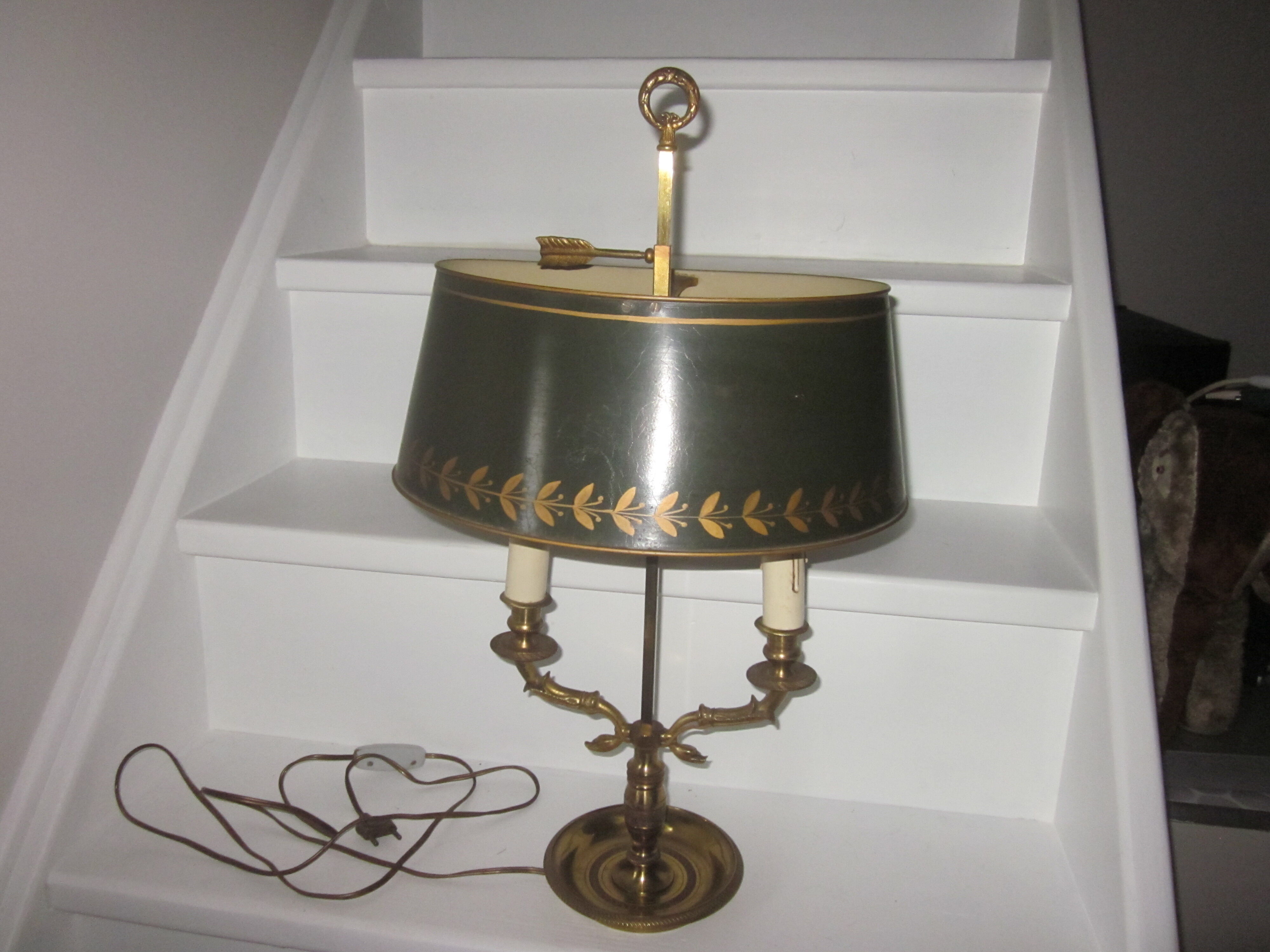 Old hot water bottle lamp