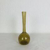 Vase soliflore en verre bullé vert